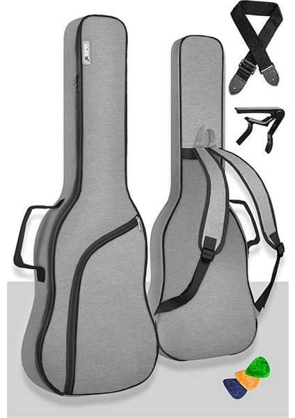 Midex ELC-40PAK Case Elektro Gitar Çantası Gigbag Su Geçirmez Kalın Kılıf (Çanta Askı Capo)