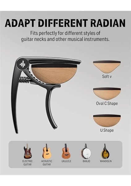 Dc-2 Gitar Capo Akustik ve Elektro Gitar Ukulele Bas Mandolin ve Banjo Için Gitar Seçtikleri