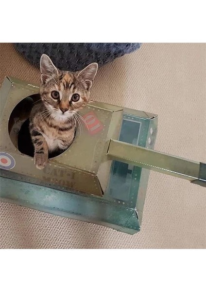 Kedi Oyun Evi | Yeni Karton Kedi Tankı | Kedi Oyuncağı ve Aksesuar | Düz Paketlenmiş ve modelleri