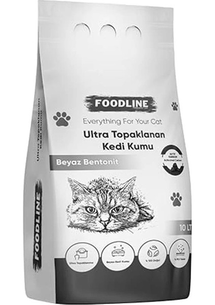 Aktif Karbonlu Ince Taneli Bentonit Topaklanan Kedi Kumu 10 Lt