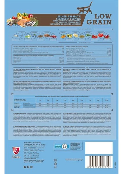 Düşük Tahıllı Somon, Hamsi ve Yaban Mersinli Yetişkin Kedi Maması 2kg fırsatları