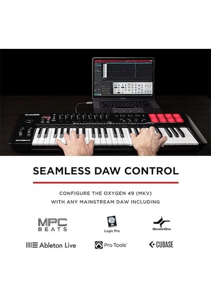 M-Audio Oxygen 49 (Mkv) – 49 Tuşlu, Beat Pad, Aklıllı Akor, Akıllı Scale ve Arperggiator Özellikli