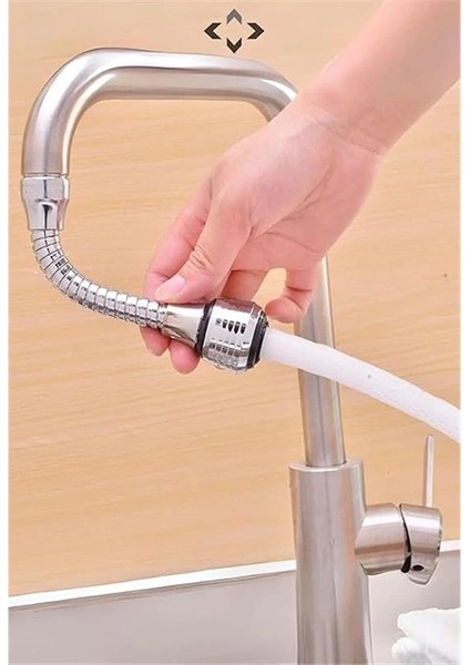 Hortumlu Esnek Su Tasarruflu 2 Modlu Musluk Başlığı, Ayarlanabilir Akış ve Yön, Kolay fırsatları