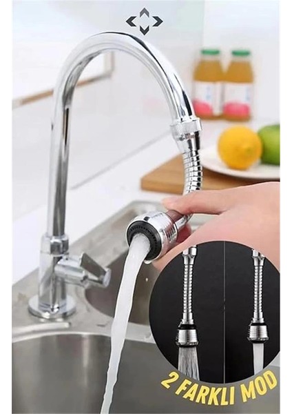Hortumlu Esnek Su Tasarruflu 2 Modlu Musluk Başlığı, Ayarlanabilir Akış ve Yön, Kolay indirimleri