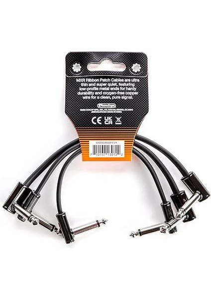 Jım Dunlop Şerit Yama Kablosu 6 "|15 Cm-3 Paket, 1/4-Inç Dik Açı (3PDCPR06)