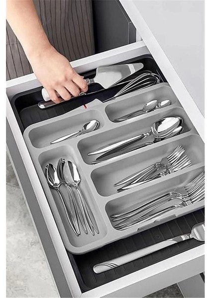 Çift Taraflı Ayarlanabilir Organizer Çekmece Içi Kaşıklık Uzayabilen Çatal Bıçaklık