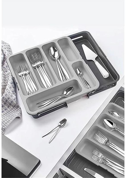 Çift Taraflı Ayarlanabilir Organizer Çekmece Içi Kaşıklık Uzayabilen Çatal Bıçaklık fiyatları