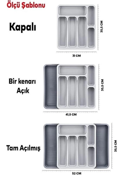 Çift Taraflı Ayarlanabilir Organizer Çekmece Içi Kaşıklık Uzayabilen Çatal Bıçaklık modelleri