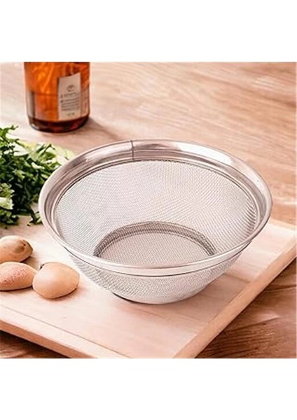 Paslanmaz Çelik Kulpsuz Süzgeç 26CM, Paslanmaz Pirinç Süzgeci, Paslamaz Çelik Mutfak Süzgeci
