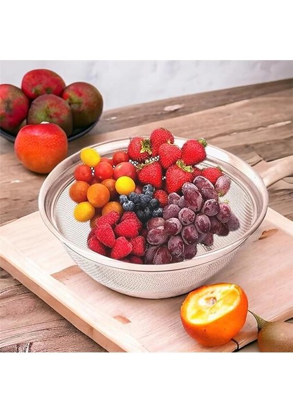 Paslanmaz Çelik Kulpsuz Süzgeç 26CM, Paslanmaz Pirinç Süzgeci, Paslamaz Çelik Mutfak Süzgeci fırsatları