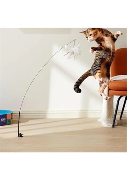 Vantuzlu Kedi Oltası, Tüylü Kedi Oyuncağı, Zilli Kedi Oyun Oltası fiyatları