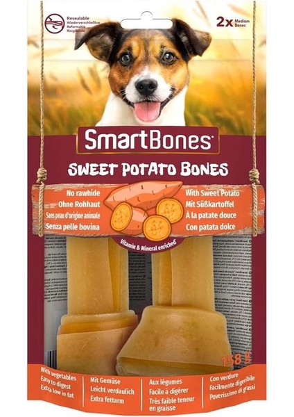 Sweetpotato Medium Orta Boy Tatlı Patatesli Kemik 2'li, 158 gr Köpek Ödülü