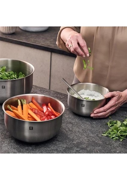Hazırlama Kasesi Seti, 3 Parça, 18/10 Paslanmaz Çelik, Salata Kasesi, Karıştırma Kasesi modelleri
