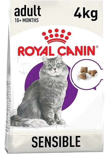 Sensible, Hassas Mideler Için, 33 Kuru Kedi Maması, 4 kg