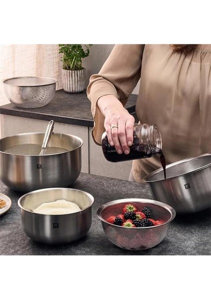 Hazırlama Kasesi Seti, 3 Parça, 18/10 Paslanmaz Çelik, Salata Kasesi, Karıştırma Kasesi indirimleri