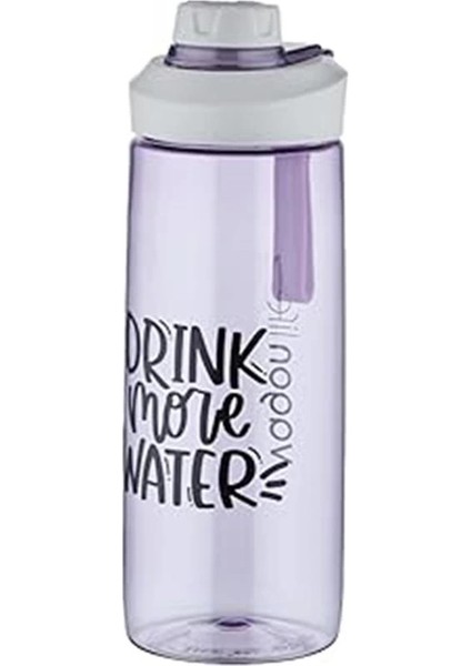 720 ml Çevir Aç Kapak Tritan Su Matarası -Silikon Taşıma Askısı-Süzgeçli-