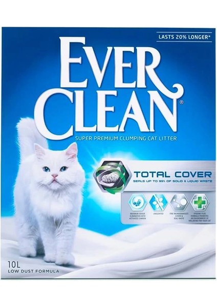 Total Cover Ekstra Güçlü Topaklanan Kedi Kumu, Hijyen Plus Formül, 10 L