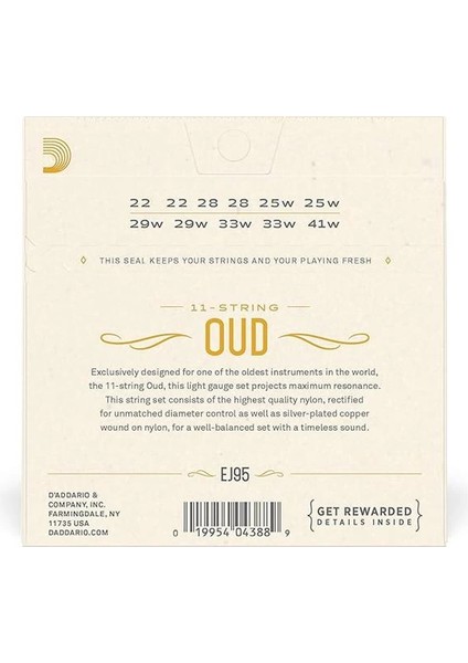 D'addario EJ95 Ud Tel Seti modelleri