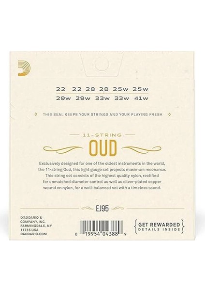 D'addario EJ95 Ud Tel Seti