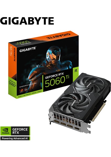 Geforce RTX5060TI Wındforce Max Oc GV-N506TWF2MAX OC-16GD Gddr7 16GB 128BIT Gaming (Oyuncu) Ekran Kartı