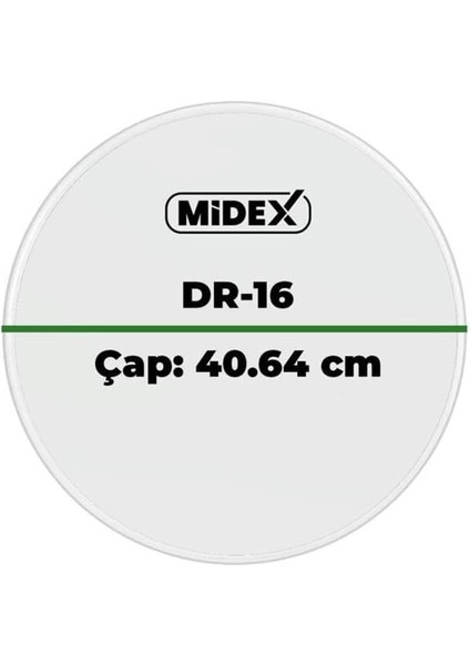 Midex DR-16R Şeffaf Renk 16 Inç Tom Bateri Davul Derisi Drumhead 16'' Inch (40.64 Cm) modelleri