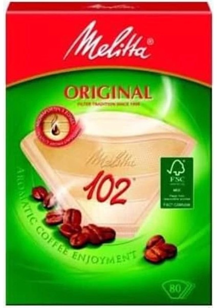 Melitta Original Aromazones Kahve Filtre Kağıdı 102 Numara 80'li Paket