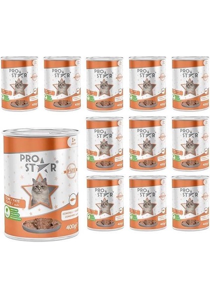 Yetişkin Kedi Somonlu Pate Yaş Mama 400 gr x 12 Adet