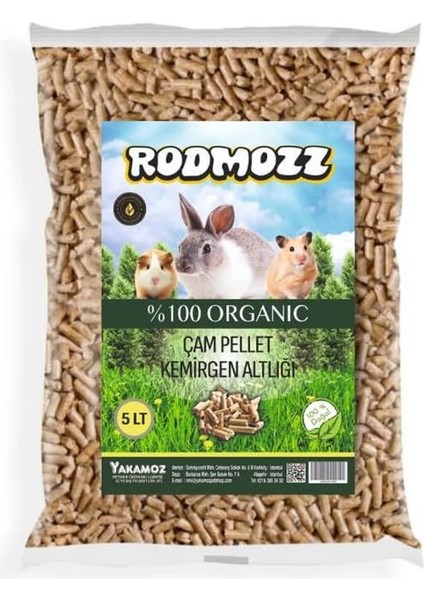 Rodmozz Doğal Organik Kemirgen Altlığı Talaş Çam Peleti 5 Lt