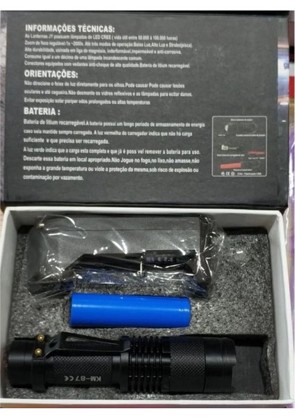 Km 87 Polis Tipi Zoomlu Şarjlı Metal Dağ Kamp Cep Feneri indirimleri