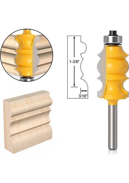 Mimari Kalıp Yönlendirici Bit Dekoratif Çizgi Oyma Sondaj Bit Köşe Profili Kesme Freze Kesici 1/4 Şey (Yurt Dışından) modelleri