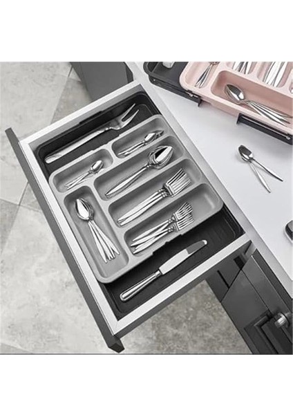 Kaşıklık Çekmece Içi Ayarlanabilir Açılabilir Bıçak Kaşık Çatal Çekmece Içi Düzenleyici