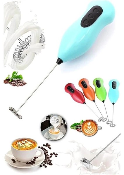 Kahve ve Süt Köpürtücü Pilli Karıştırıcı (Blue) modelleri