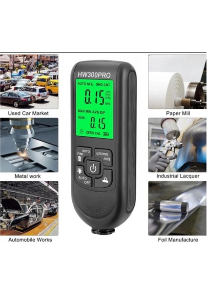 HW-300PRO Araba Boyası Film Otomatik Kalınlık Ölçer 0-2000UM Fe & Nfe Kaplama Kalınlık Test Cihazı M fırsatları