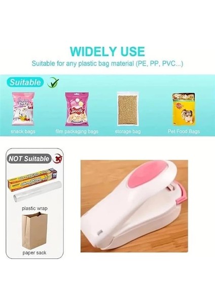 Pilli Mini Poşet Kapatıcı | Isıyla Yapıştırıcı Poşet Kapatma Makinesi | Plastik Naylon Torba