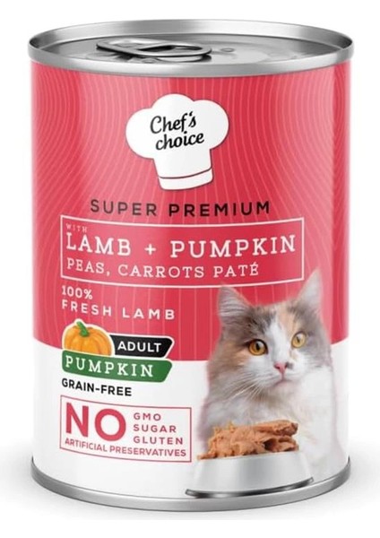 Chef's Choice Somonlu ve Balkabağı Ezmeli Yetişkin Kedi Yaş Maması, 400 G x 12 Adet