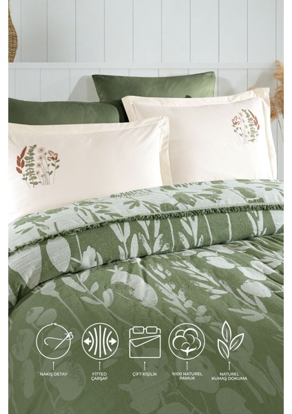 Loya Yatak Seti Pike Seti 6 Parça Yeşil fiyatları