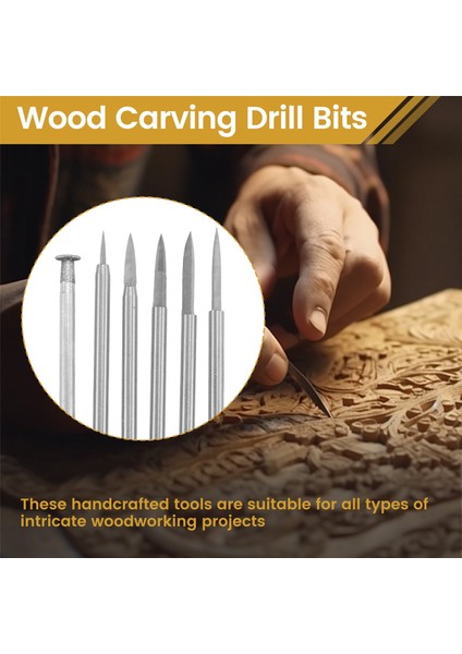 Ahşap Oyma Matkap Bitleri Döner Aracı Için Set 6 Pcs Gravür Matkap Aksesuarları Bit Ahşap El Sanatları Taşlama Aracı 3mm (Yurt Dışından) fırsatları