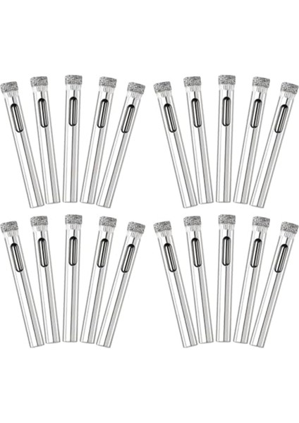 20 Paket Elmas Matkap Ucu Seti 6mm (1/4inch) Cam Porselen Seramik Karo Mermer Için Küçük Elmas Delik Testere Kiti (Yurt Dışından)