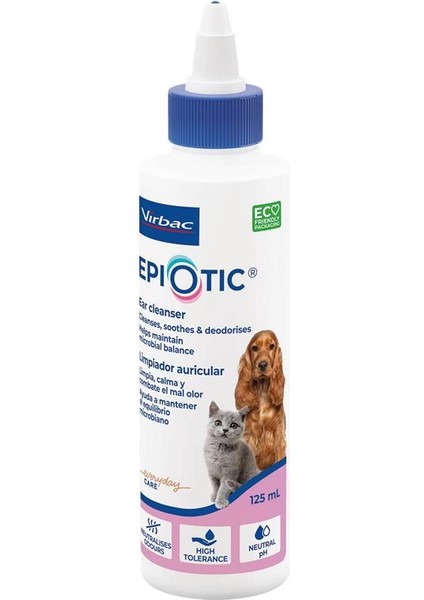 - Köpekler ve Kediler Epi Otic 125ML Için Kulaklık Temizleme Çözümü