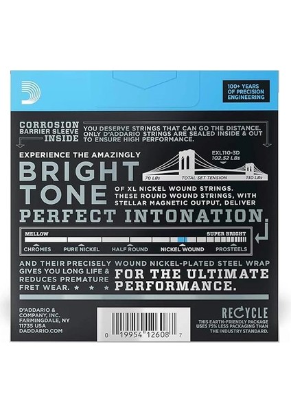 D'addario (3 Set) Elektro Gitar Tel Seti, Xl, 10-46, Nickel modelleri