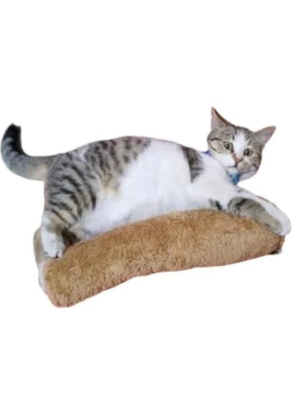 Kedi Oyuncağı Sarılma Yastığı Uyku Oyuncağı Kedi Otlu 30 cm Peluş (1 Adet) (Kahverengi)