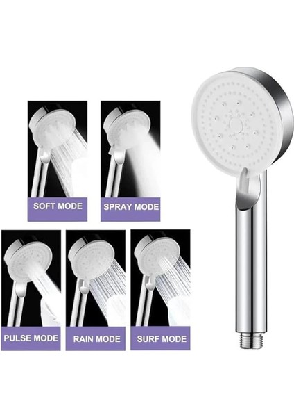 5 Fonksiyonlu Yüksek Basınçlı Duş Başlığı Yapışkanlı Mafsal Hortum Duş Seti, Siyah, 150 cm fiyatları