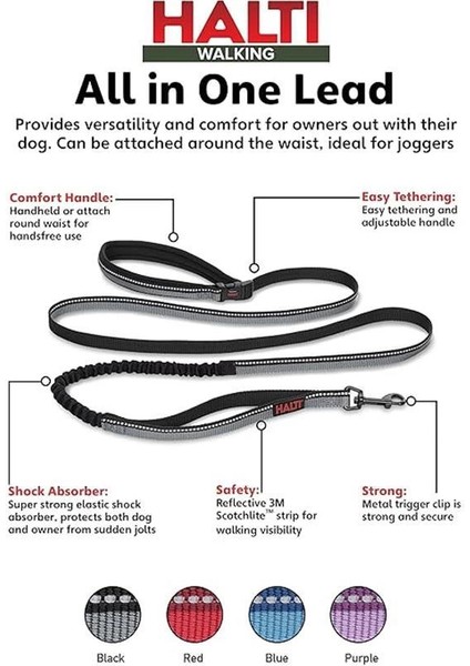 Halti Active Köpek Gezdirme Kayışı, Büyük Boy, Siyah indirimleri