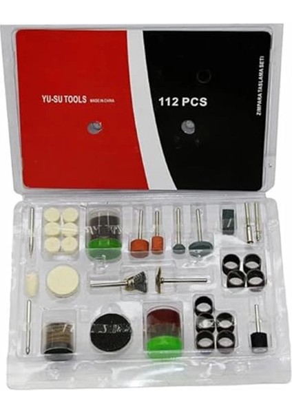 ® 112 Parça Taşlama Fırçalama Polisaj Gravür Zımpara Cilalama Seti Takımı Matkap Ucu Ahşap Metal