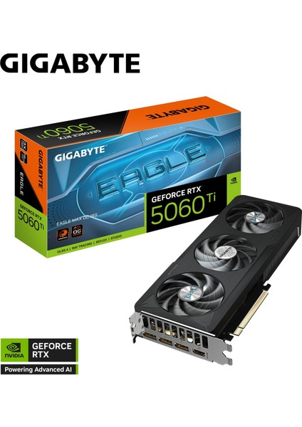 Geforce RTX5060TI Eagle Max Oc GV-N506TEAGLEMAX OC-16GD Gddr7 16GB 128BIT Gaming (Oyuncu) Ekran Kartı