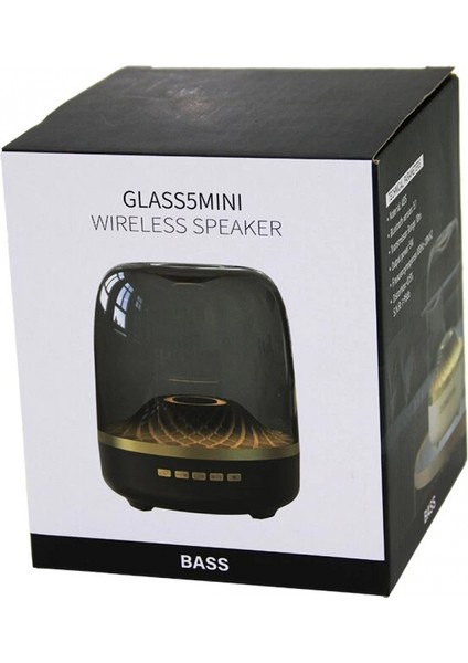 Mika Kristal Fanus Model Wireless USB Şarjlı Speaker Hoparlör Rgb Işıklı Aux - Tf - DC5V (4887)