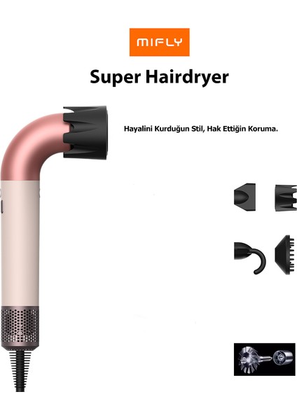 Super Hairdryer Saç Kurutma Makinesi Pembe