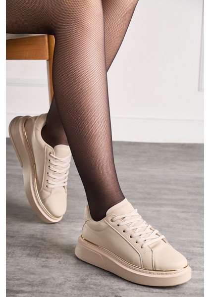 Günlük Kadın Spor Ayakkabı Bağcıklı Hafif Kalın Yüksek Taban Yürüyüş Sneaker 2135 fiyatları