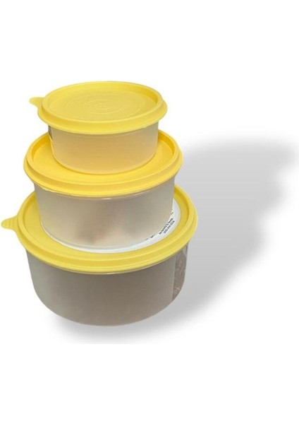 Mtfkbox 3’lü Plastik Saklama Kabı Seti Sarı fiyatları