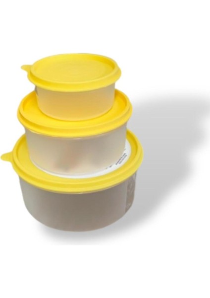Mtfkbox 3’lü Plastik Saklama Kabı Seti Sarı fırsatları